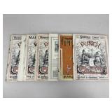 Antique British Satirical Magazines 'Punch' / 7 pc