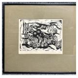 'Owls, Owls, Owls' S/N Woodblock Print