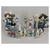 Acrylic/Metal/Resin Easter Bunny Figures / 15 pc
