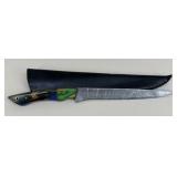 Custom Damascus Fillet Knife W/ Sheath