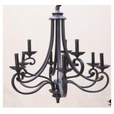 Matte Black 9 Arm Chandelier