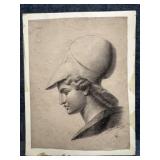 Antique Charcoal Drawing Signed 1870's