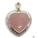 Sterling Silver Rose Quartz Pendant