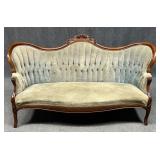 Victorian Style Sofa w/ Carved Frame
