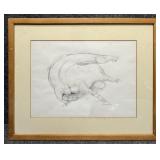 Original Pencil Drawing Signed Bob Fowler