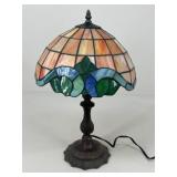 Metal Lamp w/ Stained Glass Shade