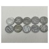 1944 Mercury Dimes / 10 pc