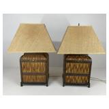 Pair Of Ceramic & Metal Lamps w/ Shades