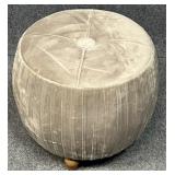 Round Ottoman W/ Wood Legs