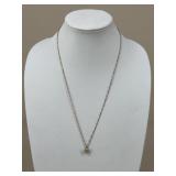 14k Gold Necklace Chain w/ Cz Pendant