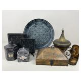 Assorted Home Decor/ Boxes, Platters +