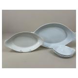 French HAON Porcelain Oval Au Gratin Baking Dishes