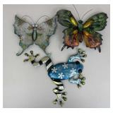 Outdoor Metal Butterfly / Frog Wall Hangings - 3