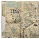 1849 State of Texas Reproduced Map