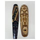 Wooden Carved Wall Hanging Masks / 2 pc