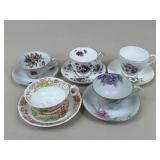 Tea Cup & Saucer Assortment/ 5 Pairs