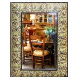 Beveled Mirror with Metal Frame