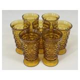 Amber Footed Iced Tea Glasses / 7 pc