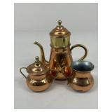 Copper Plated Tea Set / 3 pc