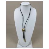 Bolo Tie w/ Gold Tone Slide