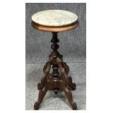 Wood Fern Stand w/ Marble Top