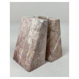 Pink Marble Bookends