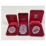 Waterford Crystal Christmas Ornaments / 3 pc