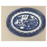 Churchill Blue & White Oval Blue Willow Platter