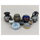 Porcelain & Wood Bud Vases/Urn/Trinket Boxes