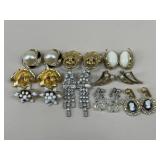 Vintage Clip On Earrings / 9 Pairs