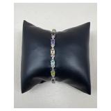 Sterling Silver Bracelet w/ Gemstones