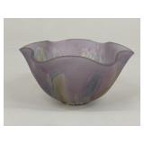 Rueven Nouveau Ruffled Art Glass Bowl