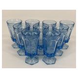 Fostoria Virginia Light Blue Goblets / 9 pc