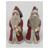 Pair Of Silvestri Plaster Santa Figures
