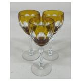 Colored Glass Wine Glasses / 3 pc