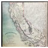 1850 Map of California Print on Canvas