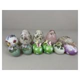 Ceramic Easter Egg Trinket Boxes / 11 pc