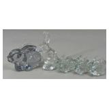 Crystal Rabbit Statues / 5 pc