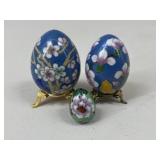 Cloisonnï¿½ Decorative Eggs / 3 pc
