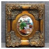 Beveled Oval Mirror in Ornate Frame