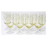 Fostoria "Serenity Yellow" Iced Tea Goblets 9pc