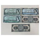 Canadian & Mexican Currency / 5 pc