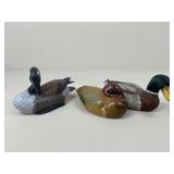 Carved Wooden Ducks & Goose / 3 pc