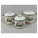 Pfaltzgraff Enamel Pots / 3 pc