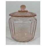 Pink Depression Glass Biscuit Jar