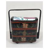 Vintage Chinese 3-Tier Stacking Lacquer Box