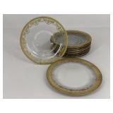 Arte Italica Vetro Gold Dinner Plates / 13 pc