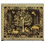 Hanging Embroidered Quilt "Golden Tapestry"