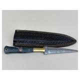 Custom Damascus Fixed Dagger W/ Sheath