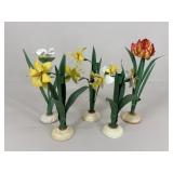 Silvestri Metal Floral Candlestick Holders / 5 pc